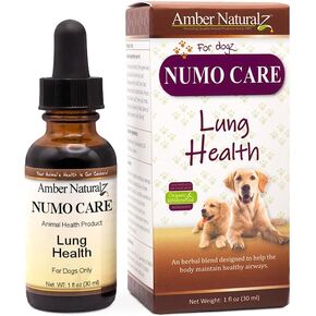 Amber NaturalZ Numo Care Lung Health Herbal Supplement for Dogs | Canine Herbal Supplement for Bronchial Support and Respiratory Lung Health | 1 Fluid Ounce Glass Bottle | Manufactured in The USA