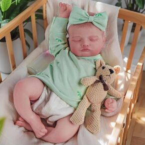 Realistic Reborn Baby Dolls, 18 inch Sleeping Lifelike Newborn Baby Doll with Cloth Body for Kids Age 3+