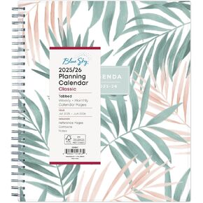 Blue Sky 2025-2026 Weekly and Monthly Academic Year Pound Planner Calendar, July 2025 - June 2026, 8" x 10.875", Flexible Cover, Wirebound, Laminated Tabs, Seychelle
