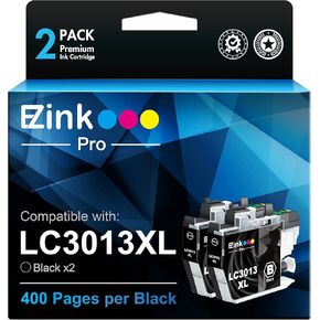 E-Z Ink Pro Compatible Ink Cartridge Replacement for Brother LC3011 LC3013 Black Ink Cartridges LC3013BK LC3011BK to Work with Brother MFC-J491DW MFC-J497DW MFC-J895DW MFC-J690DW Printer (2 Black