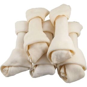 Rawhide Bones for Dogs 4-5 inches | Premium Natural Raw Hide Bone Long Lasting Dog Chews | Free Range Dog Chew Snacks Grass Fed Cattle with No Hormones, Additives or Chemicals | 50 Count