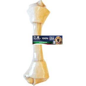 Pet Factory 100% Made in USA Beefhide 13-15" Knotted Bone Dog Chew Treat - Natural Flavor, 1 Count/1 Pack