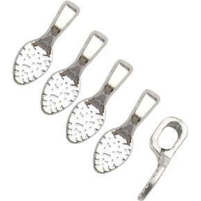 100pcs 15x5mm Silver Plated Small Pendant Bails Glue on Bails Tag Jewelry Bails Oval Scrabble Glue On Earring Bails Small Spoon Shape for Making Jewelry Scrabble Or Glass Cabochon Tiles (9062-100)