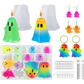 LET'S RESIN Resin Molds Silicone, 1 Pc Large Silicone Skull Epoxy Molds with 4 Pcs Small Skeleton Epoxy Resin Molds for Resin Casting Art Crafts, Candle Making, Home Decor, Pendants, Keychains
