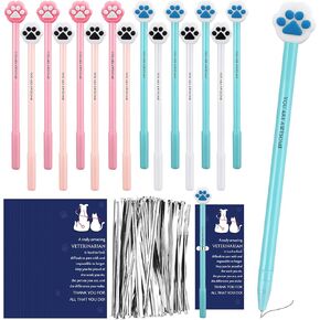 15 Set Vet Tech Gift Bulk Veterinary Technician Gifts for Women Thank You Paw Pens Vet Tech Appreciation Presents with Thank You Cards Ties for Veterinary Medicine