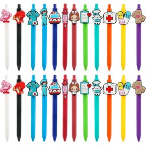 24 Pcs Nurse Pens Cute Medical Pens Fun Nursing Student Essential Pens Nursing Pen Set Accessories for Nurses Nursing Students Medical Assistants Staff Versatile Writing Office Appreciation Gift