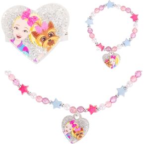 LUV HER Girls Jewelry Set - Dress Up 3 Piece Toy Jewelry Box Set with Bead Necklace, Bracelet, and Ring - Play Accessories - Ages 3+