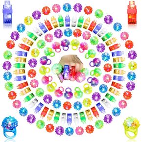 Jerify Light up Rings Bulk Kids LED Glow Rings Blinky Finger Lights Toys Glow in the Dark Party Favors Colorful for Kids Adult Birthday Party Gifts
