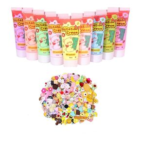 50ml Simulation Imitation Cream Adhesive Gel DIY Fake Whipped Cake Cream Glue for Handmade Phone Case Mirror Jewelry Accessories Decoration with Nozzles (6# orange)