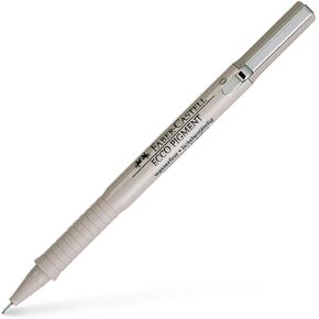 Faber-Castell Ecco Pigment Fibre Tip Pen Wallet, 4 Black Pens (0.2, 0.4, 0.6 & 0.8mm)