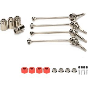 RCAWD Bigger Ball CVD Drive Shafts for 1/10 Slash 4X4 Upgrades, Hoss 4X4 VXL, Rustler 4X4, Stampede 4X4 Unassembled Kit & VXL, New Rotor Driveshafts, Parts for #9051X 9052X Silver