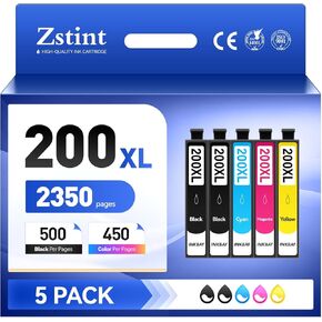 200XL Ink Cartridge High Yield Combo Pack Remanufactured 200xl 200 T200 T200XL Ink Compatible Printer: XP-200 XP-300 XP-310 XP-400 XP-410 WF-2520 WF-2530 WF-2540 Printer Black Cyan Magenta Yellow