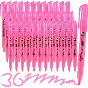 Highlighters 36 Pack ، ألوان زاهية زاهية وردية ، تجفيف سريع ، مثالي للطلاب البالغين الذين يسلطون في الفصل الدراسي والمدرسة والمكتب