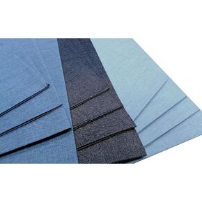 Precut Thin Poplin Denim Fat Quarters Quilt Squares Assortment 18"x22"-12pieces