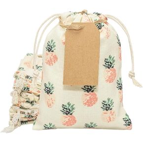 ERIBAGZ 20 pcs 8" x 6" Gift Bags Small Size + 25 Gift Tags & String. Cloth Gift Bags for Birthdays, Samples, Weddings, Events. Small Gift Bags with Drawstring Pouch. 6th Ed.