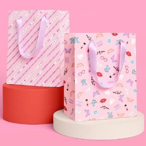 xo, Fetti Eras Gift Bag Set - 6 pcs | Lover Birthday Gift Wrap, Pink Decorative Christmas Bag, Bachelorette Party Favor