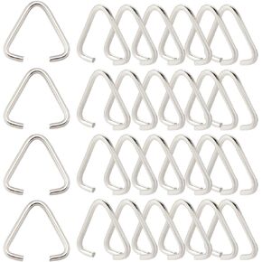 1 Box 300Pcs 16mm Triangle Open Jump Rings Silver Pinch Bails Buckle Clasps Hang Drops Iron Pinch Clip Bail Clasp Charm Bead Pendant Connectors for Jewelry Making Supplies DIY Craft