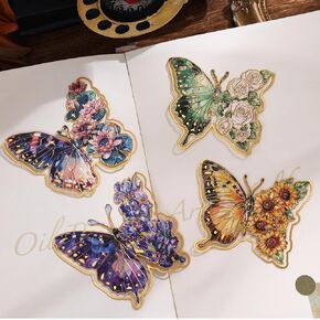 12 Pieces Metal Butterfly Bookmarks with Chain, Golden Hollow Bookmark Monet Van Gogh Oil Painting Theme Book Mark Bookmarks for Book Lovers Women Writers Readers Children Teens in Kuwait