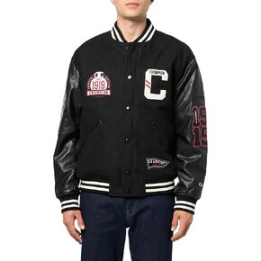 Champion Men's Letterman Varsity Bomber Jacket with Patches