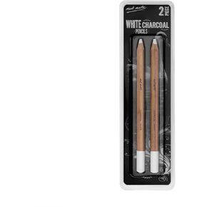 Professional White Charcoal Pencils Set 2 Pieces Sketch Highlight White Pencils for Drawing, Sketching, Shading, Blending, 7mm Core White Chalk Pencils for Beginners & Artists