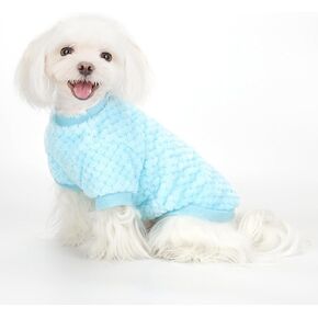 Fuzzy Pineapple Grid Dog Sweater - Ultra Soft & Warm Winter Pet Apparel, Fluffy Textured Knit for Small, Medium Dogs and Cats, Cozy Pullover Dog Coat for Cold Weather.Red L