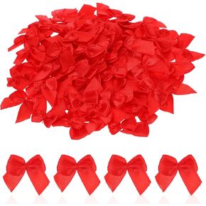 100 Pcs Mini Pink Bows for Crafts 1 Inch Mini Pink Satin Ribbon Bows Flowers Craft Satin Ribbon Bows Light Pink Bows for DIY Gift Wrapping Wedding Sewing Scrapbooking and Hair Accessories