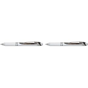 Pentel Energel Rtx Gel Pen, Retractable, Medium 0.7 Mm, Black Ink, White/black Barrel