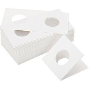 Patikil 2x2 Coin Flips ، 350 Pack 37mm Cortboard Holder Holder Paper Coin Mostuters لمجمع لوازم جمع العمليات المعدنية ، وايت