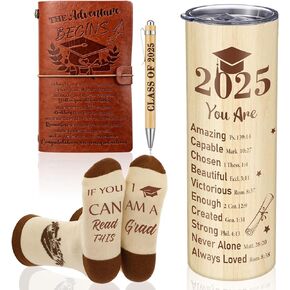 Skylety 4 Pcs Pastor Appreciation Gifts Set Pastor Refillable Journal Ordained Minister 20 oz Stainless Steel Cup Priest Socks Clergy Pen for Christmas Church Birthday Gifts