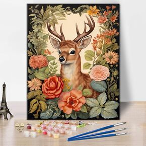 TUMOVO Deer Paint by Number for Adults-Paint by Numbers for Adults Beginner, DIY Acrylic Adult Paint by Number Kits, Paint by Numbers for Home Wall Decor 40x50cm Without Frame