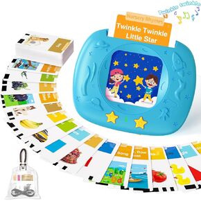Toddlers Talking Flash Cards with American Accent & 144 Sight Words, Speech Therapy Toys for 3 4 5 6 Years Old Boys and Girls (Pink)