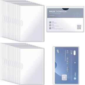 20 Pack Waterproof Credit Card Sleeves Clear Medicare Card Protector Sleeves Social Security Card Protector Sleeves New Plastic Card Holder Protector Card Protective Cases for Medical Security Card
