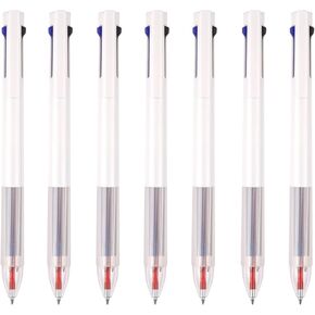7 حزمة من Ploint Pens Multicolor Pens 0.5 ، 3-in-1 Pens Point Point ، قلم نقطة السحب مع مقطع جيب للكتابة اليومية المخطط (أبيض)