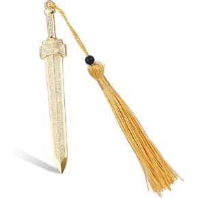 Metal Sword Bookmark with Tassels Creative Vintage Gold Sword Metal Book Mark for Home School Library Office Book Lover Gift