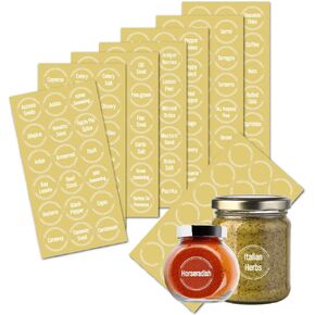 144 Pcs Transparent Spice Labels, Numbers for Jar Organization, Food Labels Waterproof Kitchen Seasoning Names Label, Preprinted White Letters Pantry Stickers (Transparent)