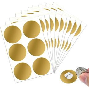 60pcs Scratch Off Stickers, 2 inch Round Self-Adhesive Scratch Labels Stickers, Peel and Stick DIY Cards for Private Message, Raffle Card Reward Card Creating