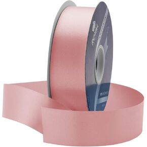 Royal Imports Poly Satin Waterproof Ribbon 1 3/8" (#9) for Floral & Craft Decoration, 100 Yard Roll, 300 FT Spool, (Made in Italy), Light Pink