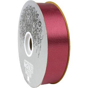 McGinley Mills 1.3 "W acetate Satin Ribbon ، Burgundy Red ، 100 yard procole