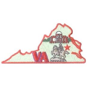 Generic Virginia State Shape ""VA"" - Iron On Embroidered Applique Patch Perfect for Jackets, Hats, Backpacks, Jeans and More, Standard, T895985