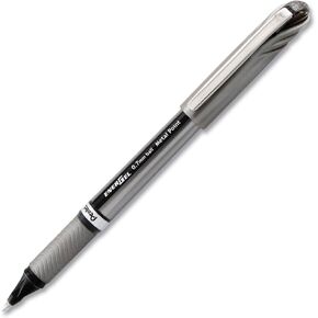 PENTEL EnerGel NV Liquid Gel Pen, .7mm, Gray Barrel, Black Ink (BL27A)