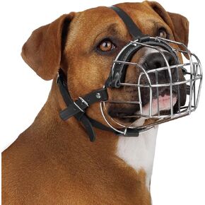BRONZEDOG Dog Muzzle Wire Basket Metal Mask for Small, Medium and Large Dogs, Breathable, Dog can Drink, Adjustable, Padded, Training, Prevents Biting (Size 5: Belgian Malinois & Golden Retriever)