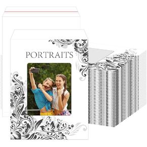 100 Pcs Photo Sports Envelopes Photo Envelopes 8 3/4'' x 11 1/8'' Portrait Envelope with 5'' x 6'' Plastine Window for Photos Catalog Magazine Brochures Certificates Company Calendar