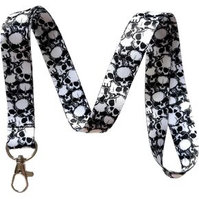 Skulls Lanyard Keychain ID Badge Holder