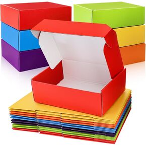Peohud 12x9x4 Inches Shipping Boxes Set of 18, Assorted Colors Corrugated Cardboard Box, Tab Locking Literature Mailer Box for Small Business, Packing, Wrapping Present