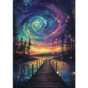 CEOVR Starry Sky Diamond Painting Kits, Starry Night Diamond Art Dots for Adults 5D Full Drill DIY Gem Art, Adult Crafts Kits Arts and Crafts, Wall Decor for Home Office 12x16in