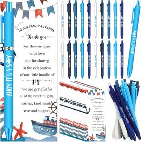 50 Set Baby Shower Gifts Pens for Guest Baby Shower Party Favors Pens Retractable Ballpoint Pens Thank You Cards Gender Reveal Greeting Cards Souvenirs Prizes(Bee)