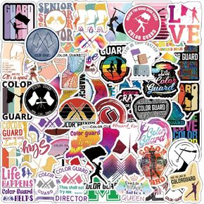 60Pcs Color Guard Cute Cartoon Waterproof Vinyl Stickers for Kids Girls Boys Teens Adults for Water Bottles Laptop Suitcase for Birthday Party Supplies Halloween Decoration Favors