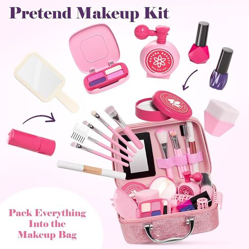 Golray Hair Beauty Salon Toys for Girls 3 4 5 6, 50 PCS Kids Pretend Play Makeup Set Toys with Hair Styling Playset & Cash Register Toy, Toddler Girls Birthday Gifts for Kids 3-6 Years Old in Kuwait