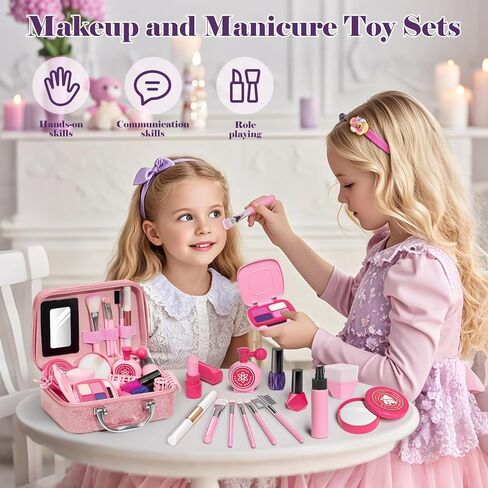 Golray Hair Beauty Salon Toys for Girls 3 4 5 6, 50 PCS Kids Pretend Play Makeup Set Toys with Hair Styling Playset & Cash Register Toy, Toddler Girls Birthday Gifts for Kids 3-6 Years Old in Kuwait