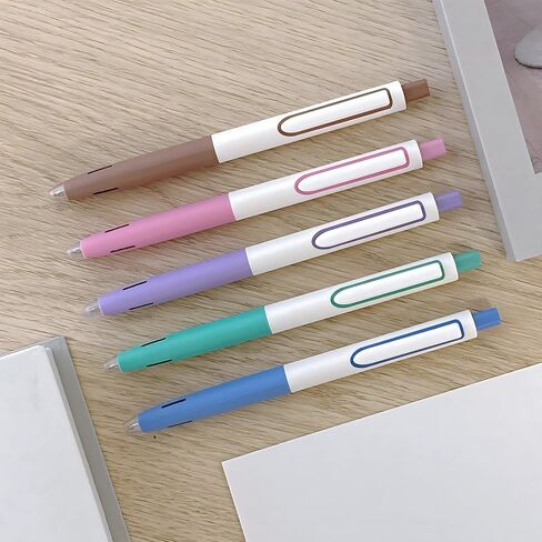 allydrew Whisper Motion Silent Retractable Gel Pen Set (5 Pack), 0.5mm Fine Point, for Home, Office, Work, Colored Ink, Emerald Sky in Kuwait